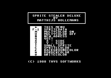 Sprite Stealer Deluxe menu